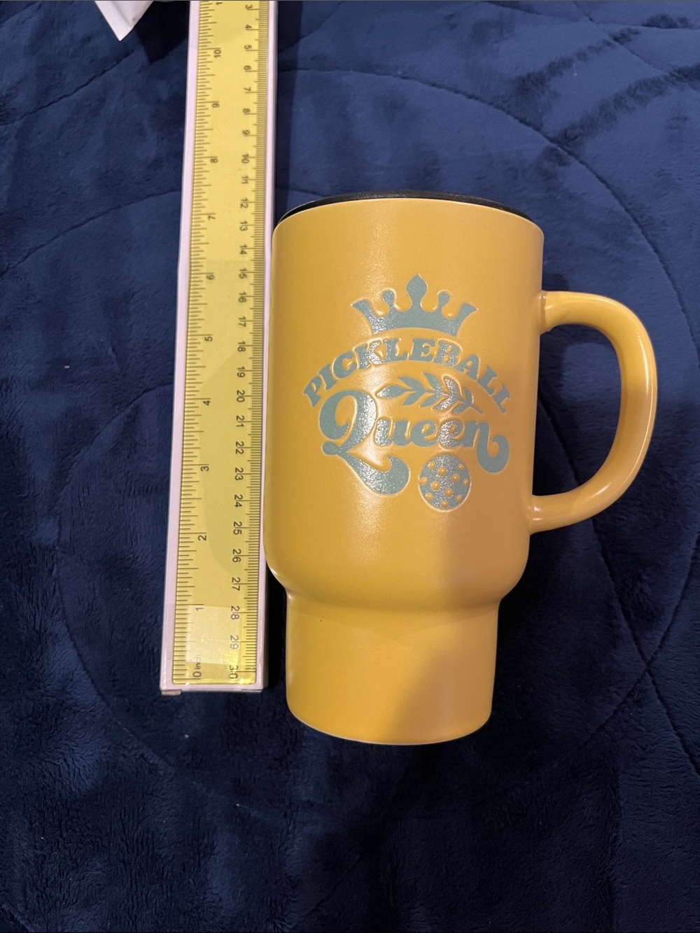 Combo! Pickleball Queen Yellow Travel Mug and tall sparkly tumbler!